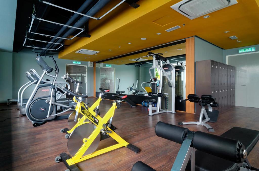 Fitness centrum a/nebo fitness zařízení v ubytování The Klagan @ Riverson Hotel