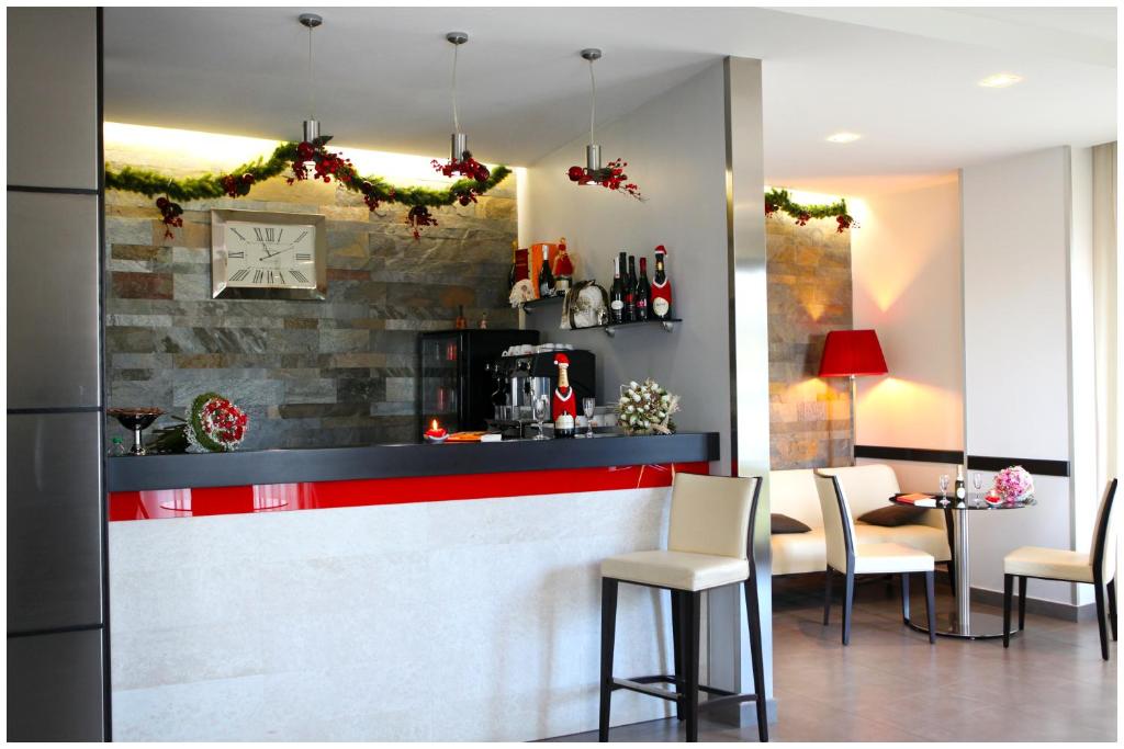 Kuchyň nebo kuchyňský kout v ubytování Hotel Visagi