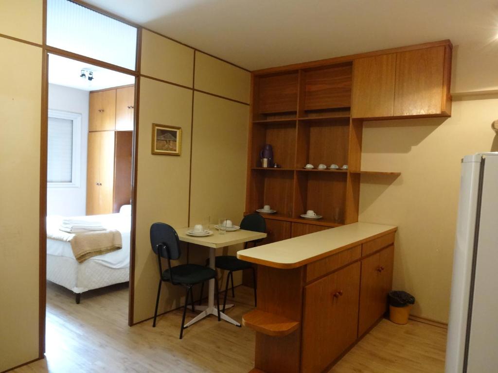 Kuchyň nebo kuchyňský kout v ubytování Residencial Genéve