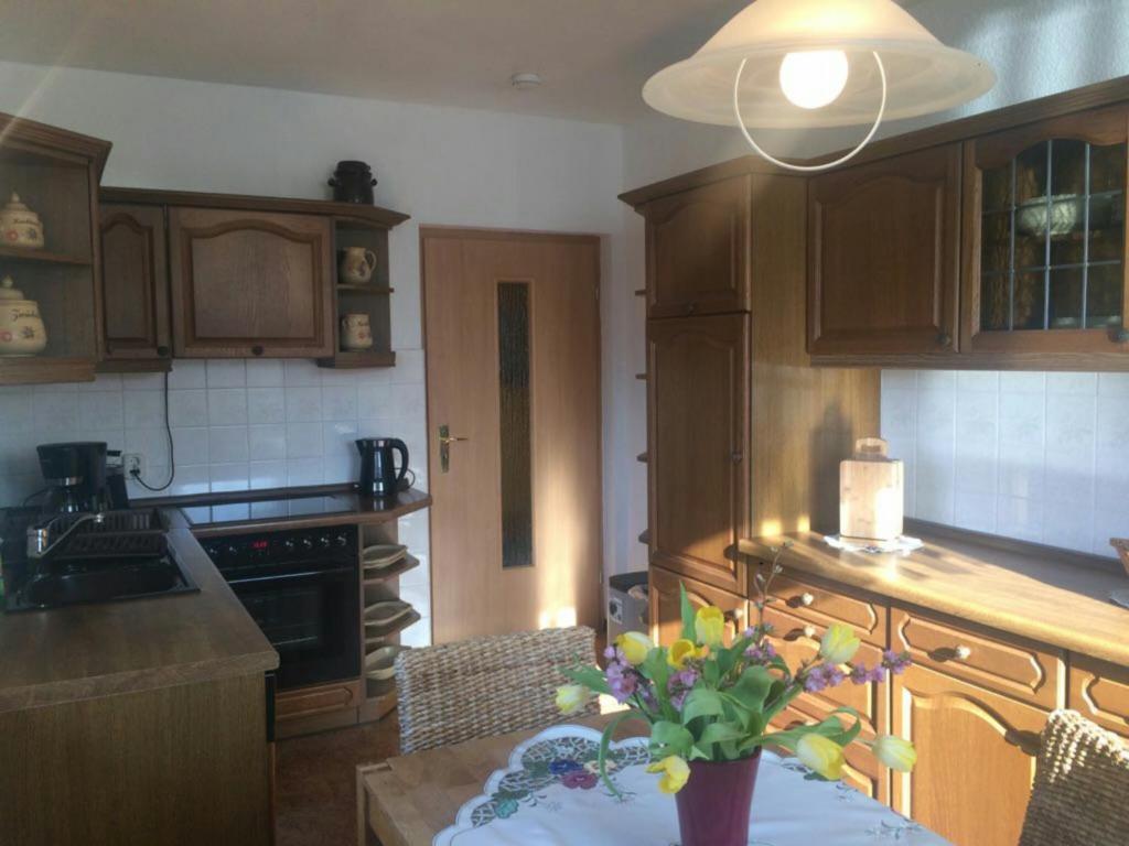 Kuchyň nebo kuchyňský kout v ubytování Apartments Achterblick