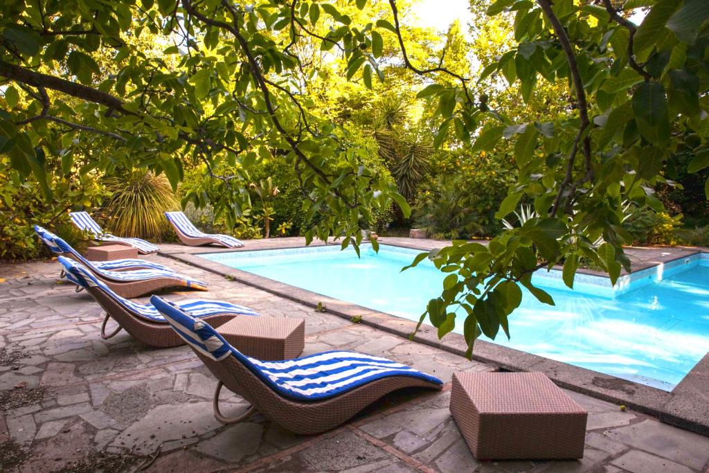 The swimming pool at or close to Etna Botanic Garden