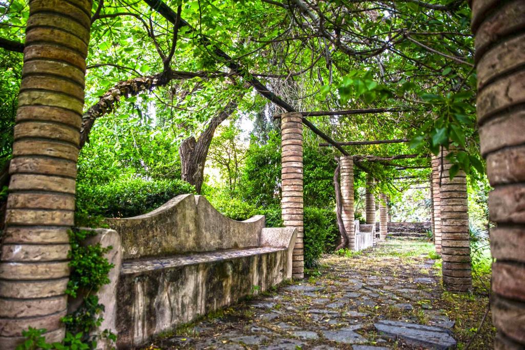 A garden outside Etna Botanic Garden