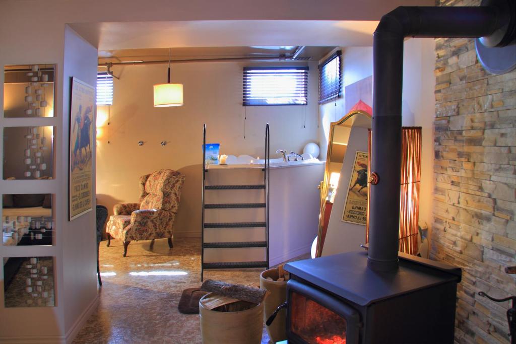 Posezení v ubytování Gîte Chez Baza