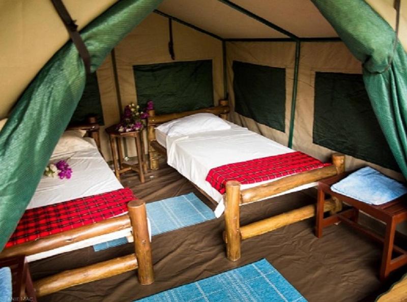 Ліжко або ліжка в номері Simbamwenni Lodge and Camping