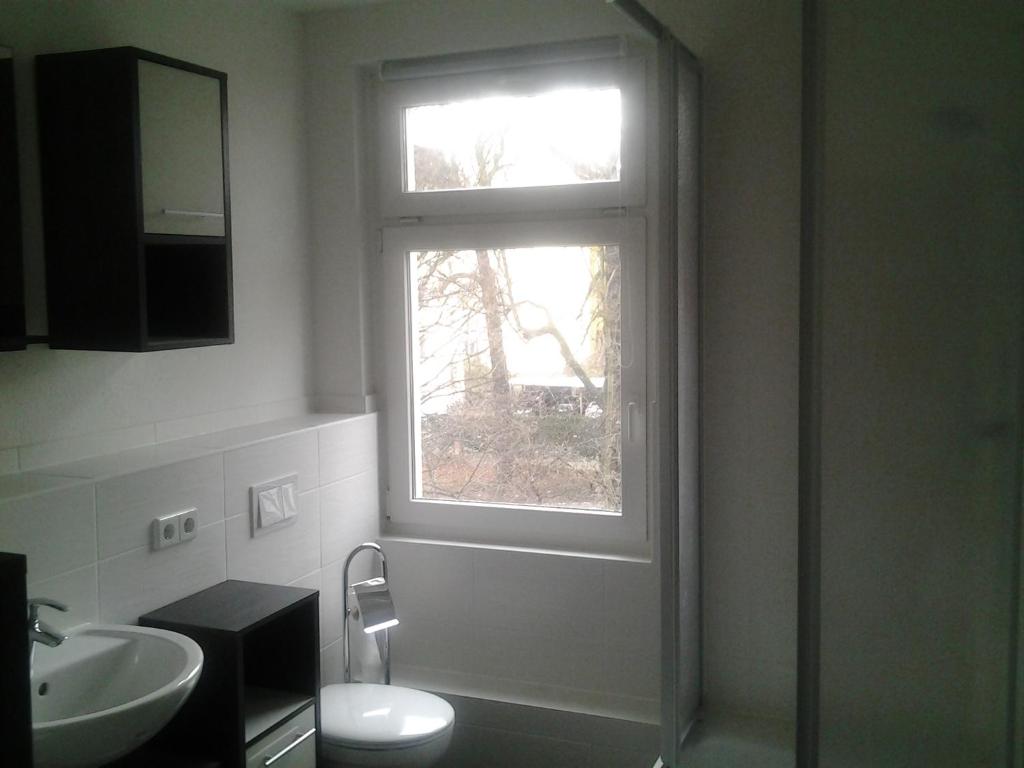 Koupelna v ubytování Gästezimmer in Lindenau