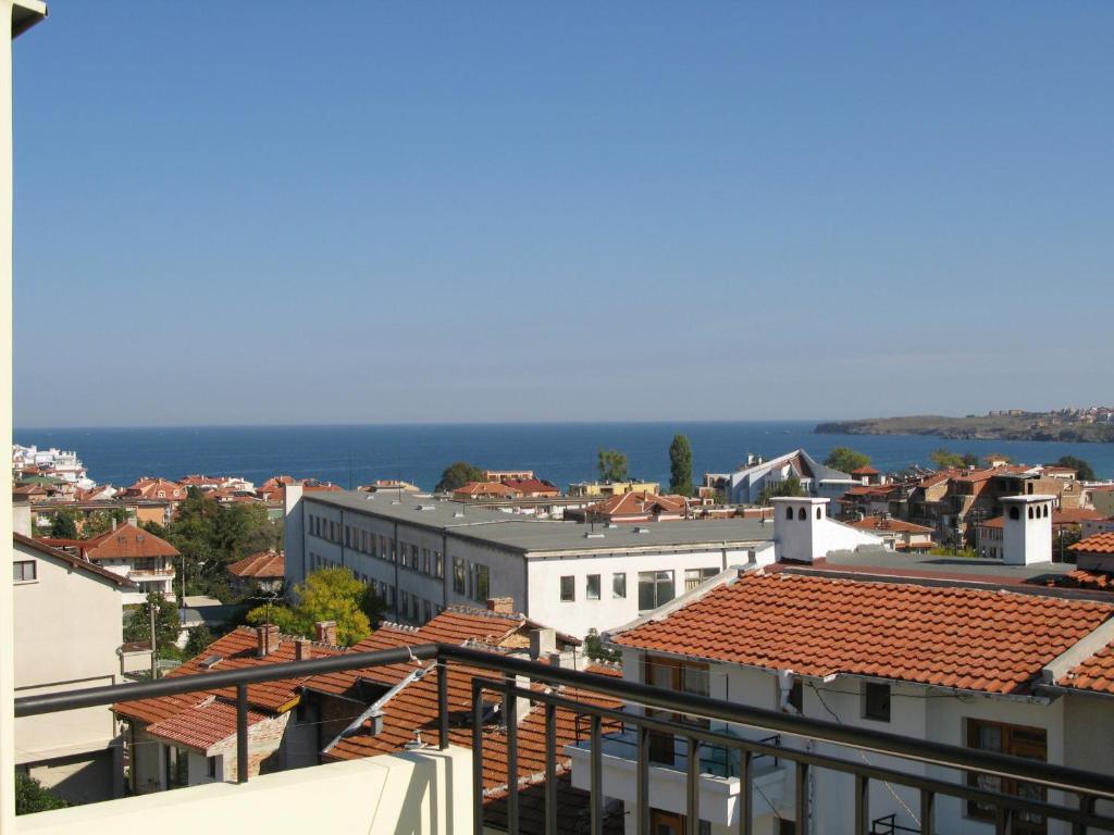a view of a city with buildings and the ocean at Guest House Diamant in Sozopol