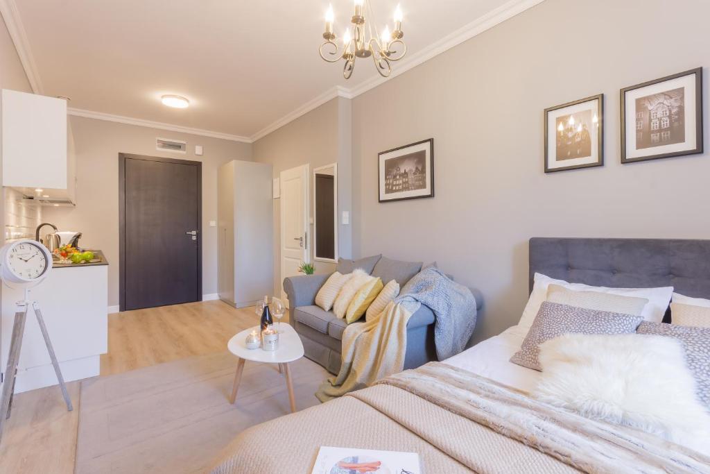 Posteľ alebo postele v izbe v ubytovaní VIU Velvet Apartment