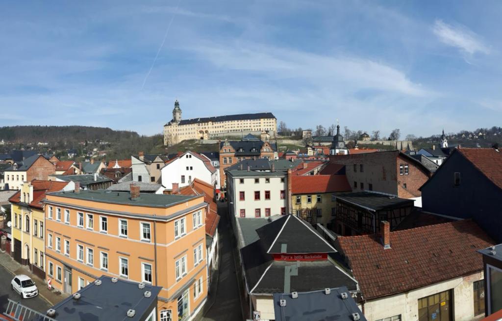Nespecifikovaný výhled na destinaci Rudolstadt nebo výhled na město při pohledu z hotelu
