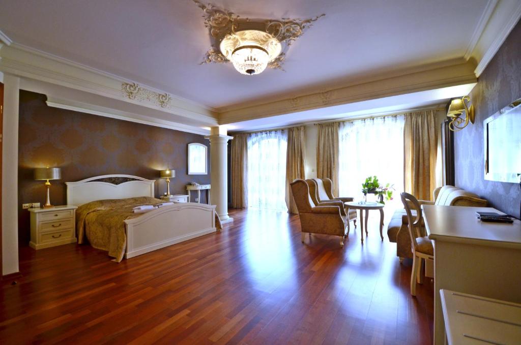 Llit o llits en una habitació de Pensjonat Nad Rzeką