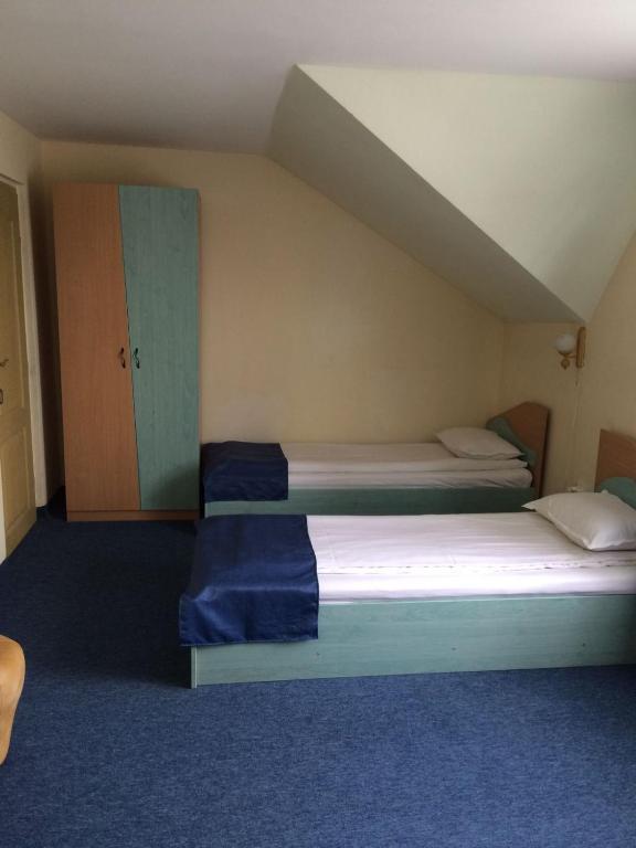 a bedroom with two beds in a room at Pensiunea Casa Raul in Cluj-Napoca