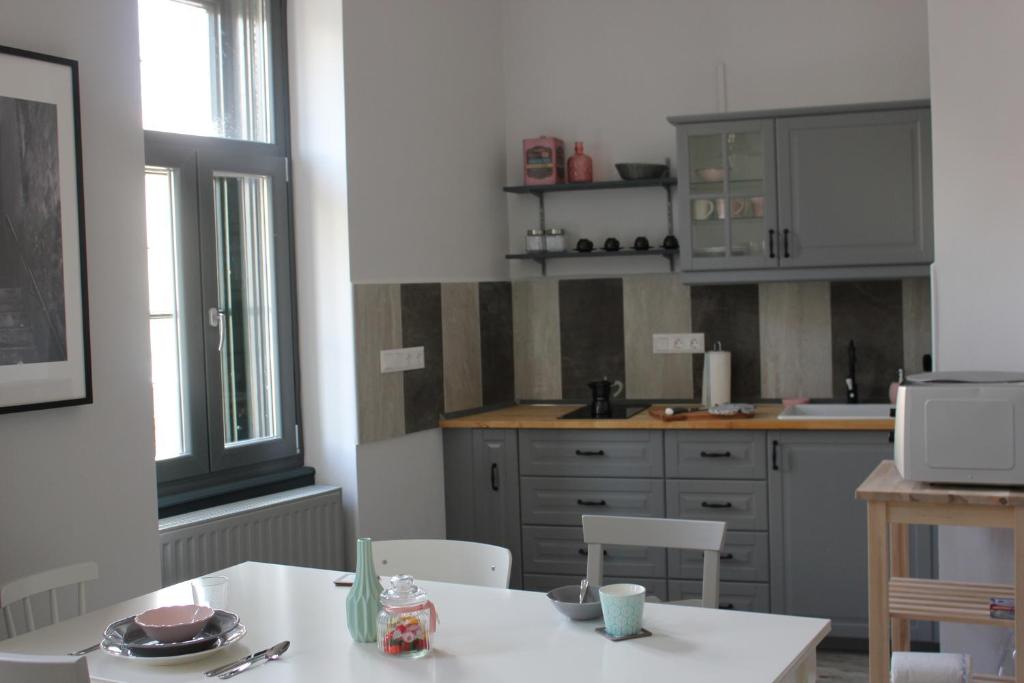 Kuchyňa alebo kuchynka v ubytovaní Óváros Apartman