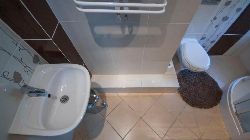 Koupelna v ubytování Roza Wiatrow