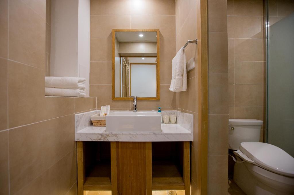 Koupelna v ubytování Jianshe Inn