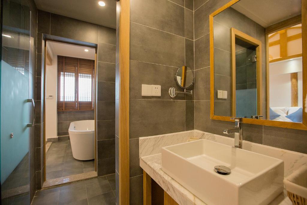 Koupelna v ubytování Jianshe Inn