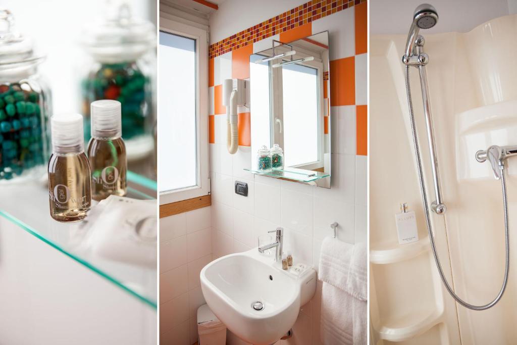 Koupelna v ubytování Albergo La Piazzetta