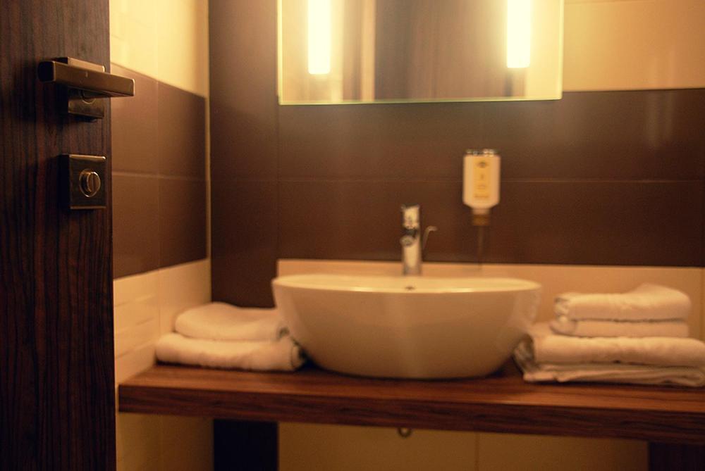 Koupelna v ubytování Hotel Opara
