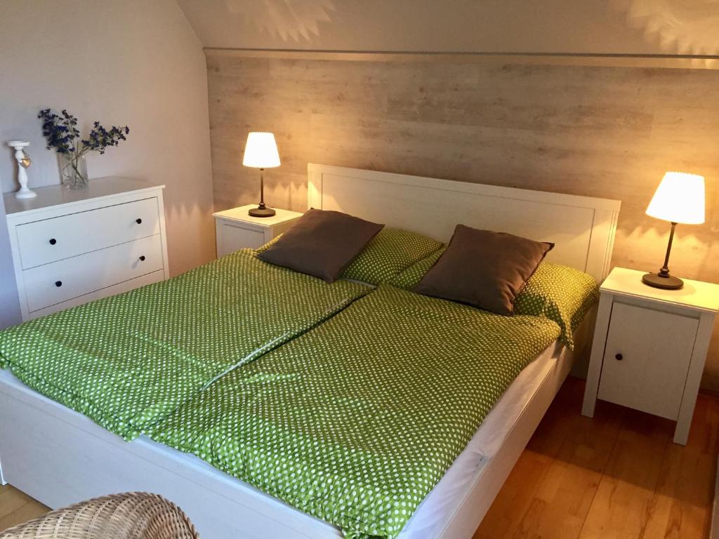 Evička Penzion tesisinde bir odada yatak veya yataklar
