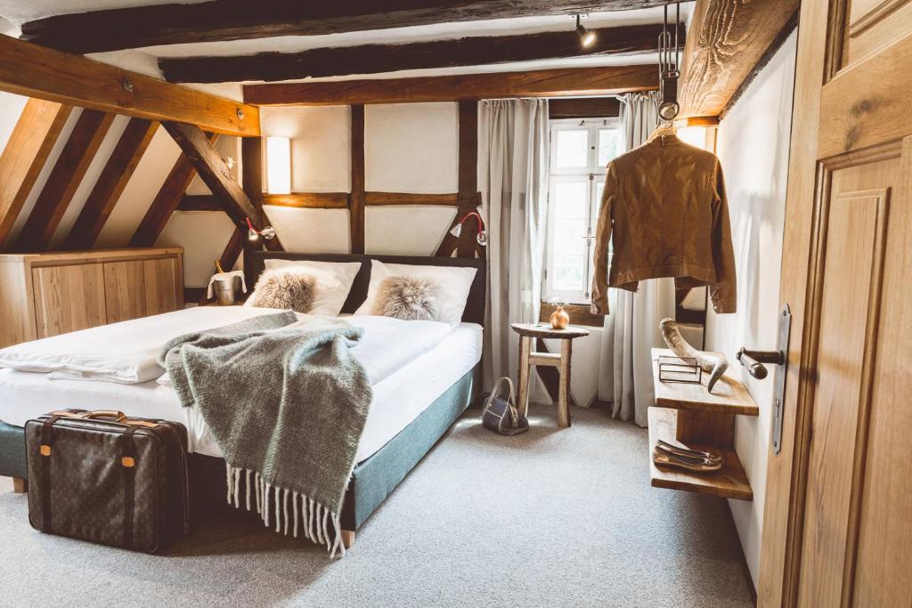 Postel nebo postele na pokoji v ubytování Landhotel Lammershof