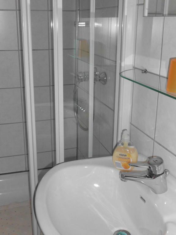 Koupelna v ubytování Hildfelder Stübchen