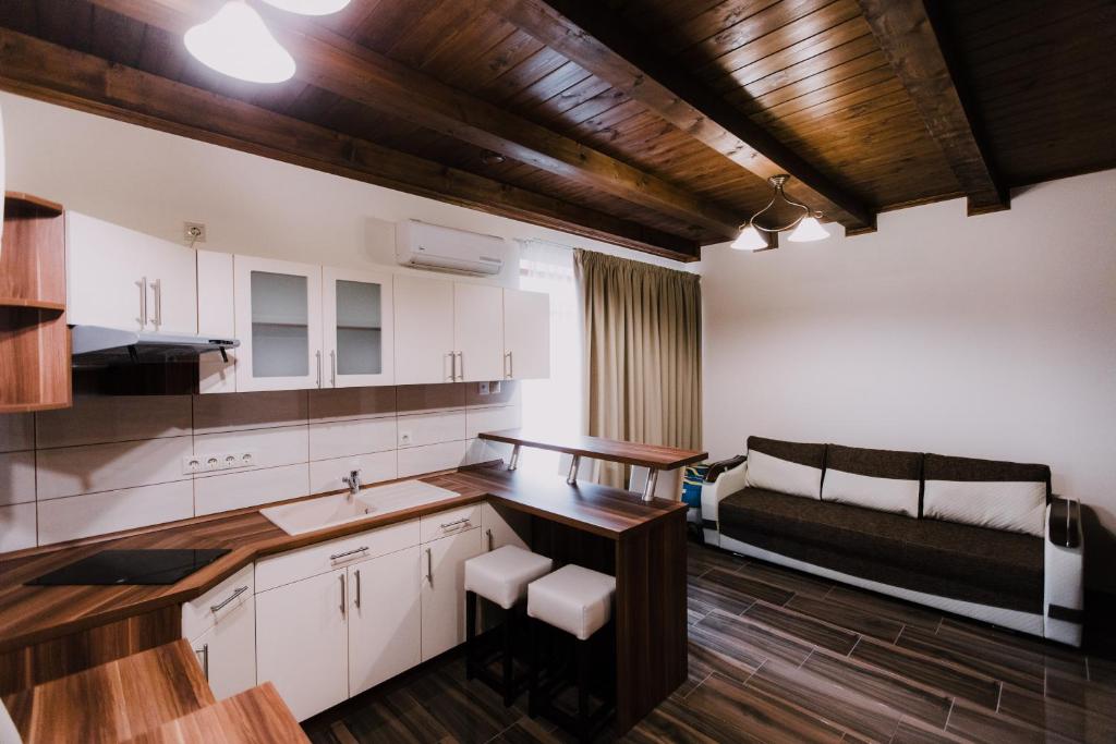 Kuchyň nebo kuchyňský kout v ubytování Németh Apartmanházak