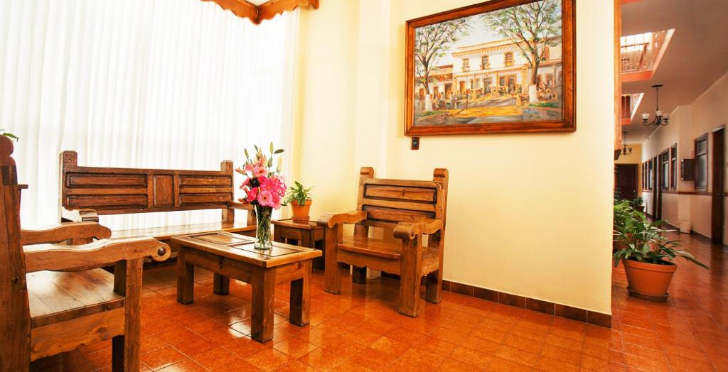 Posezení v ubytování Gran Hotel Pátzcuaro