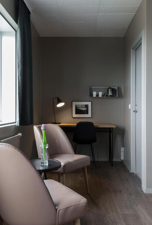 Kuchyň nebo kuchyňský kout v ubytování Hotel Höfn