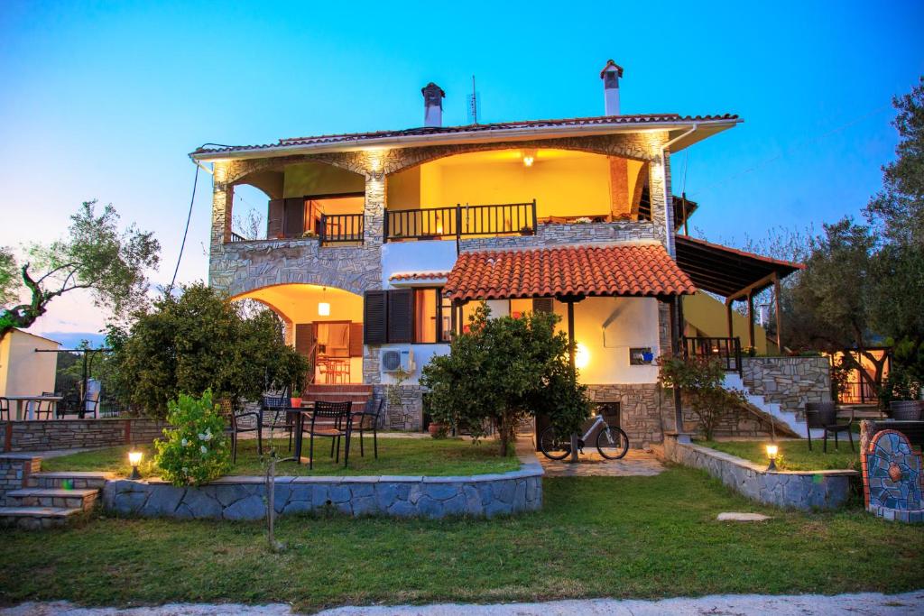 a villa with a view of a house at George`s House in Nikiti