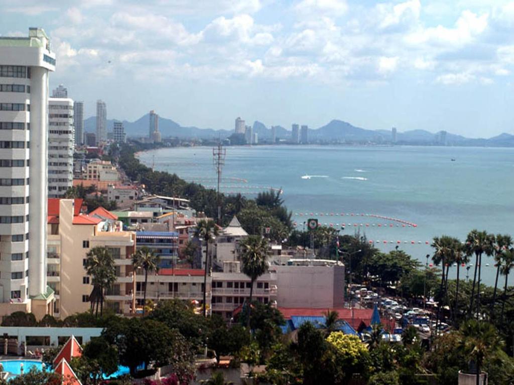 a view of a city with the ocean and buildings at Apartments At View Talay in Pattaya South