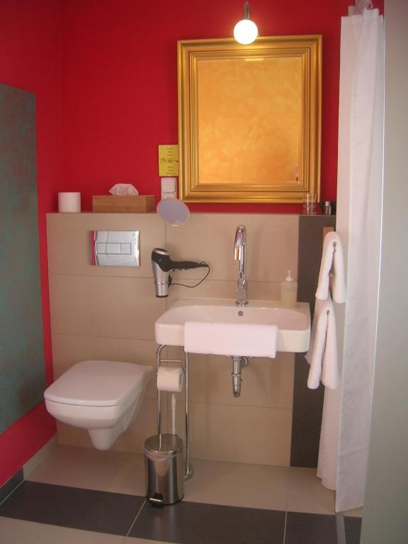 Koupelna v ubytování Casa Andelka