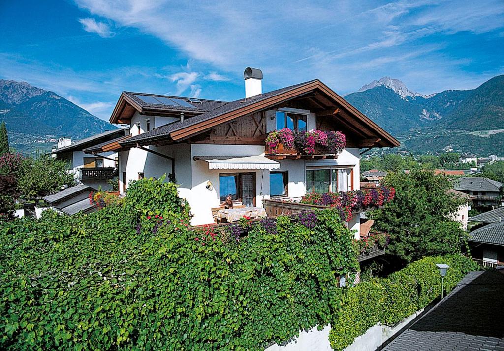 uma casa com um monte de hera a crescer à sua volta em Pension Residence Sonnenheim em Marlengo