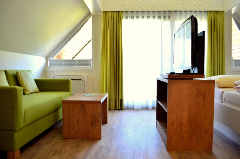 TV a/nebo společenská místnost v ubytování Hotel Garni Bergblick