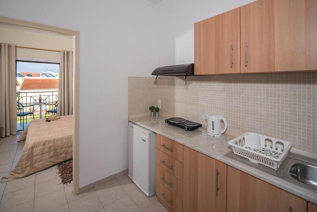 Kuchyň nebo kuchyňský kout v ubytování Metaxa Apartments