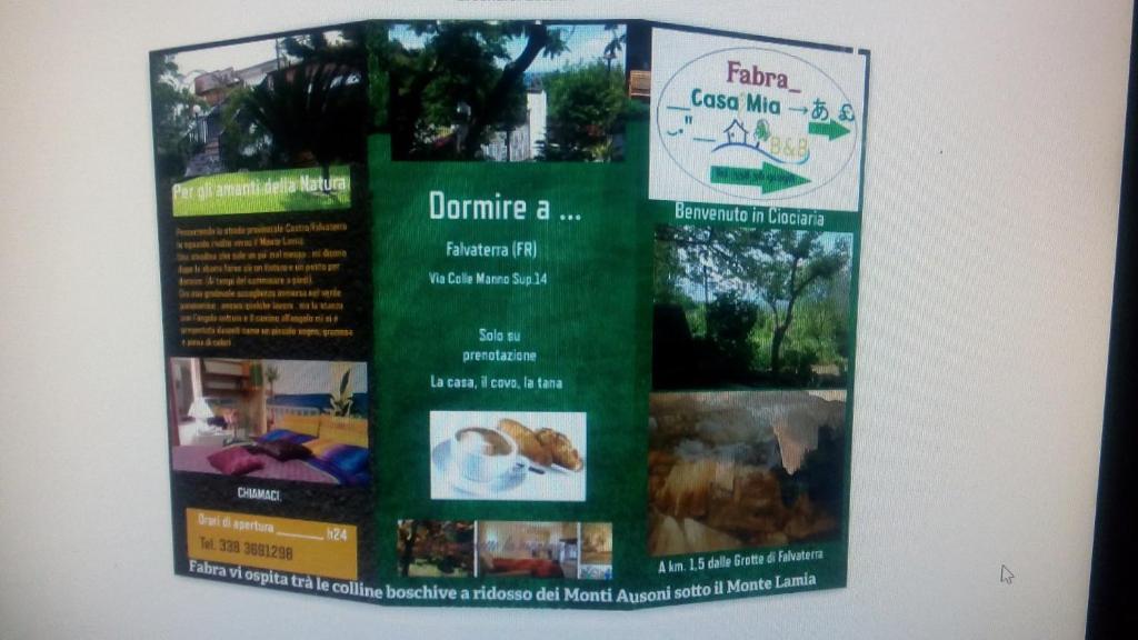 Certyfikat, podpis lub inny dokument wystawiony w obiekcie B&b Fabra Casa Mia e non solo