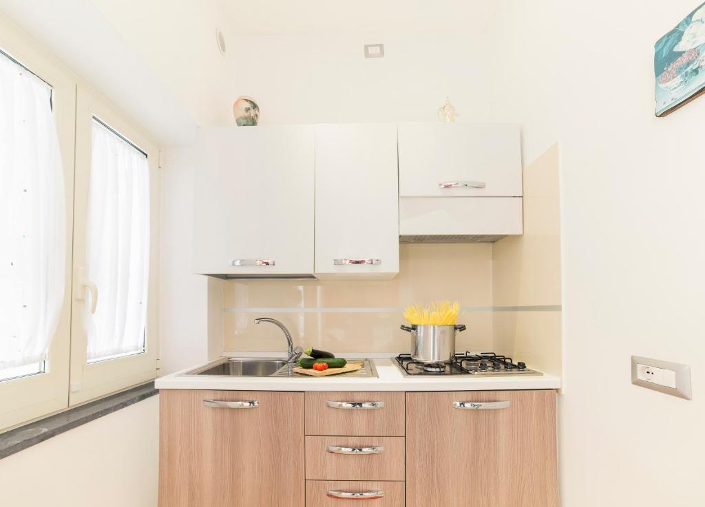 Kuchyň nebo kuchyňský kout v ubytování Il Paradiso sul Mare Apartment