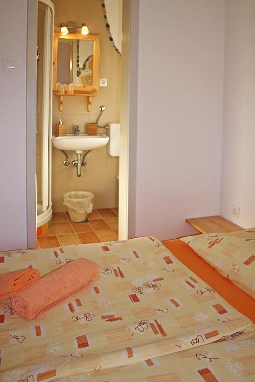 Koupelna v ubytování Apartments and rooms Cerkovnik