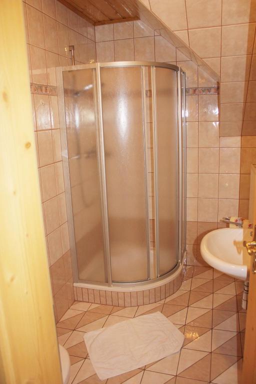Koupelna v ubytování Bauernhof Trinkergut