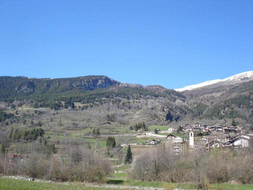 a town in the middle of a mountain at Casa Pradarèire in Fenestrelle