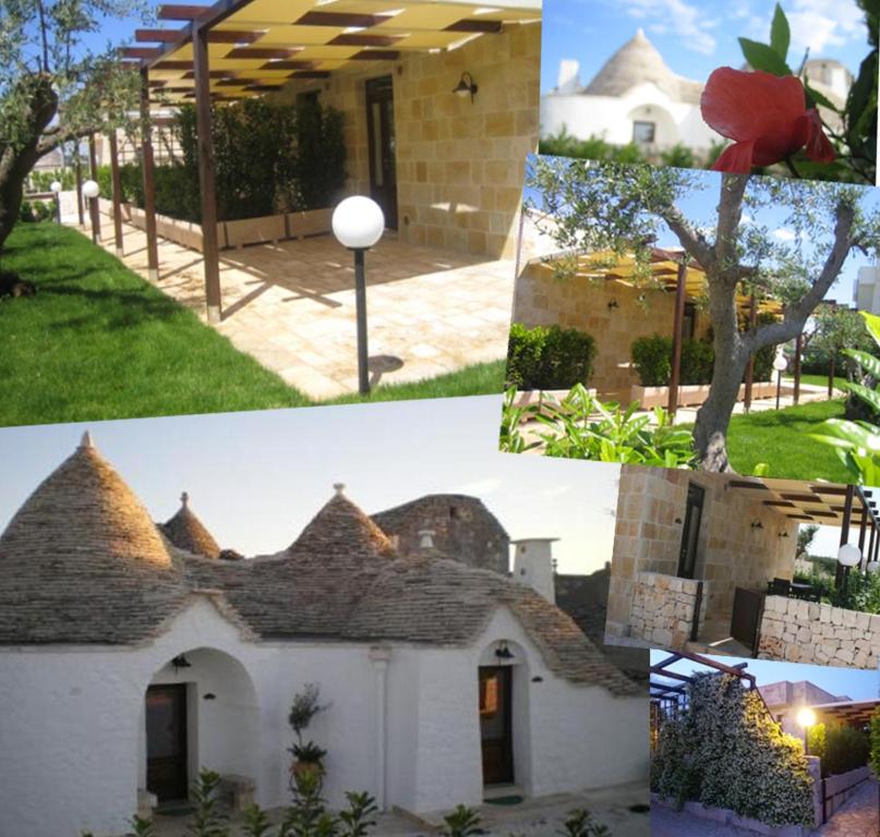 un collage de quatre photos d'une maison dans l'établissement La Trullesa Holiday, à Alberobello