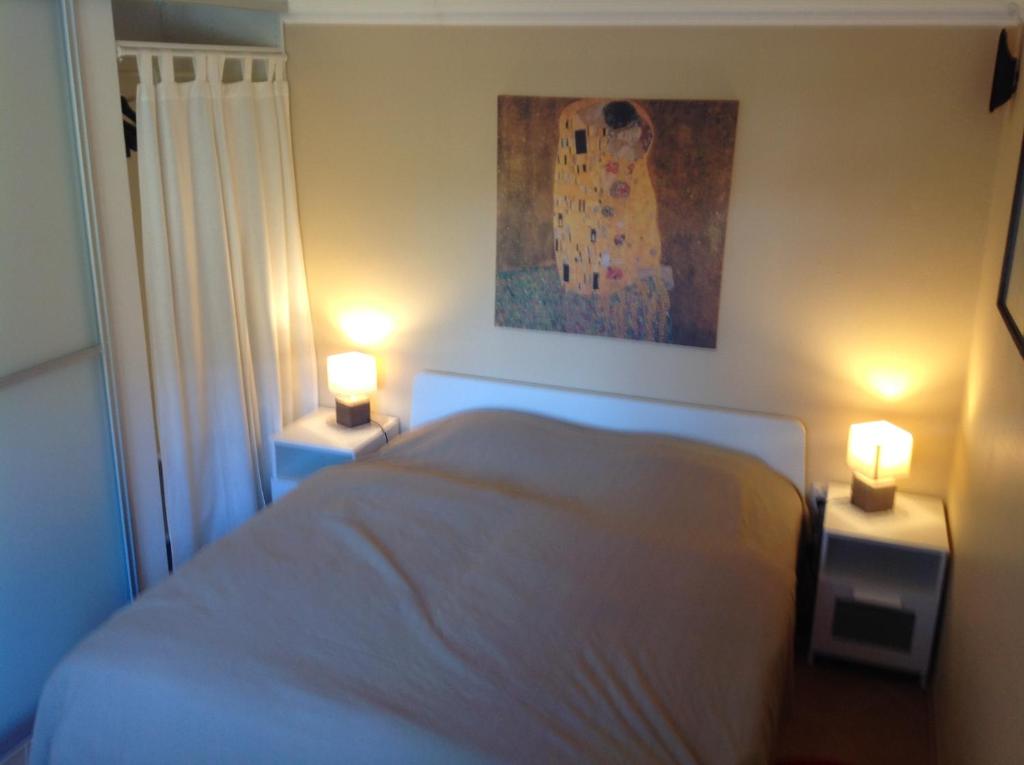 Postel nebo postele na pokoji v ubytování Apartma Vintgar
