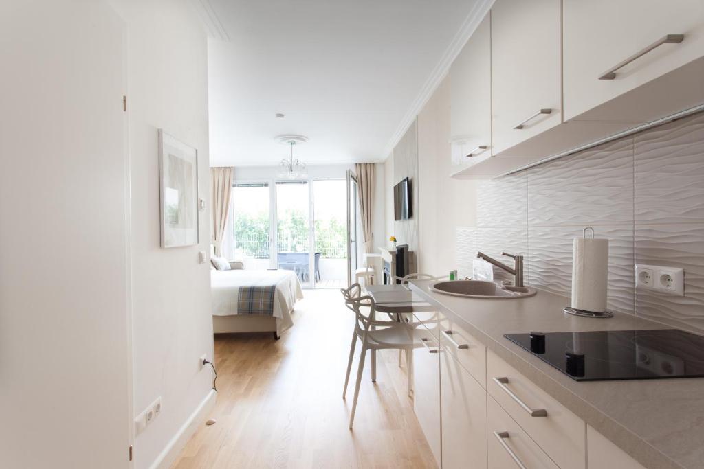 Kuchyň nebo kuchyňský kout v ubytování Sofie Apartments