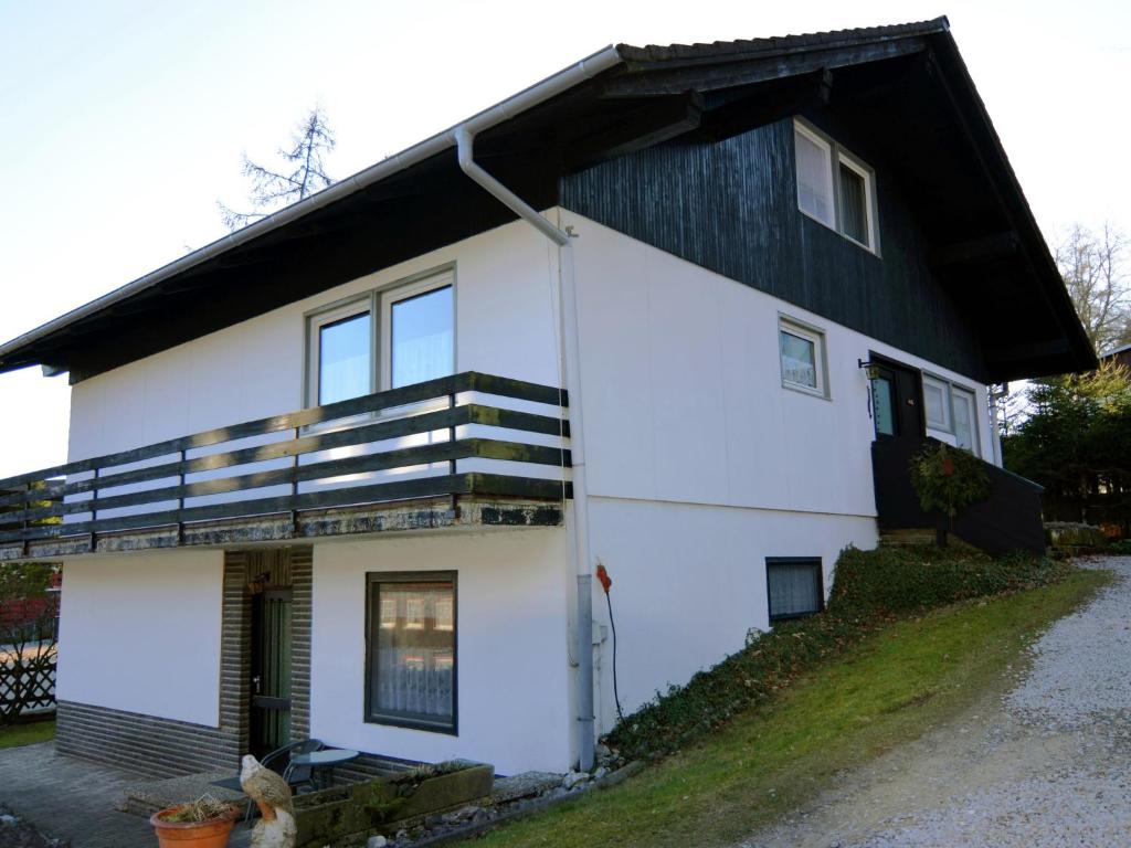 ハーネンクレー・ボックスヴィーゼにあるModern Apartment in Hahnenklee near Skiing Slopesの黒屋根白屋根