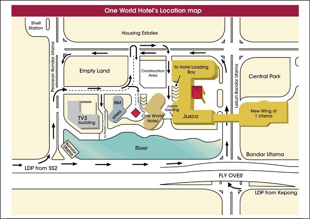 Půdorys ubytování One World Hotel