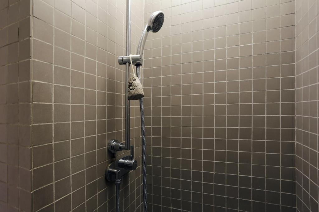 a shower with a shower head in a bathroom at Terrace Matignon Apartment in Paris