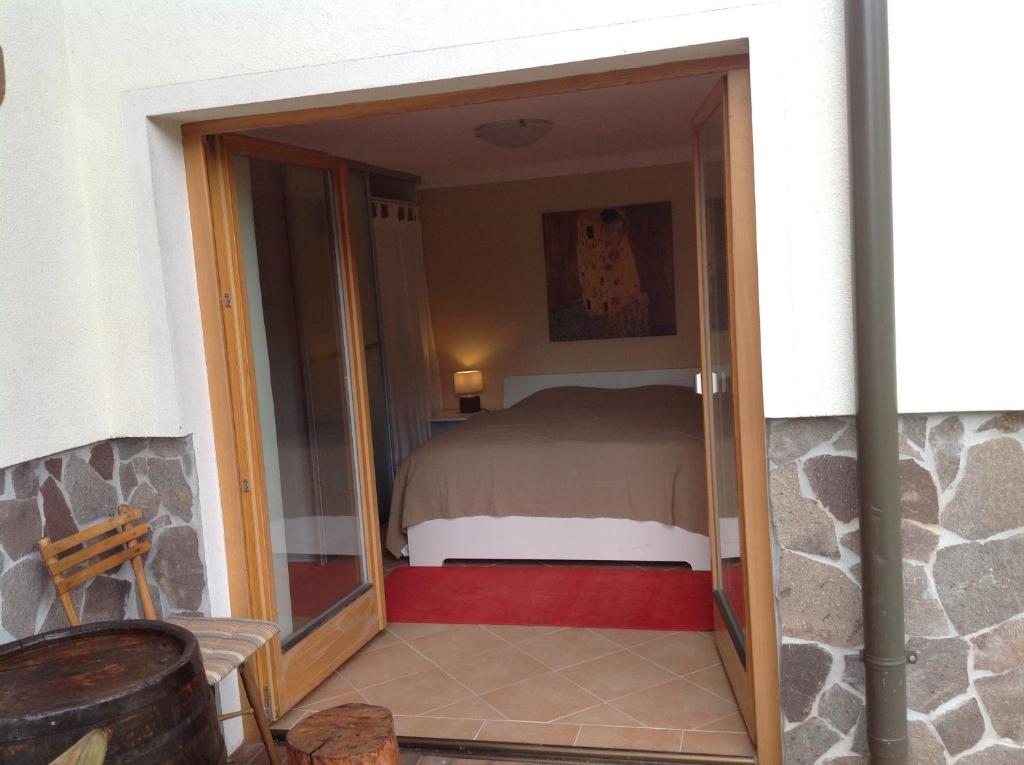 Postel nebo postele na pokoji v ubytování Apartma Vintgar
