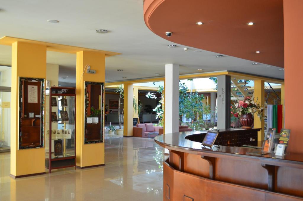 a lobby with a bar in a store at Hotel Bankya Palace in Bankya