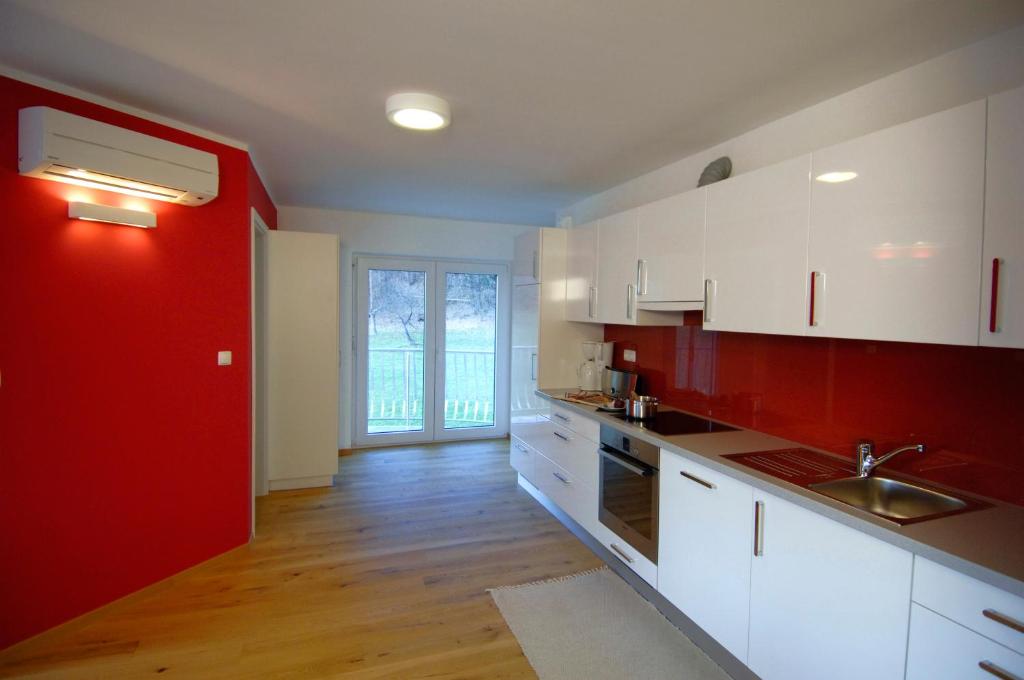 Kuchyň nebo kuchyňský kout v ubytování Apartments & Wellness Skok