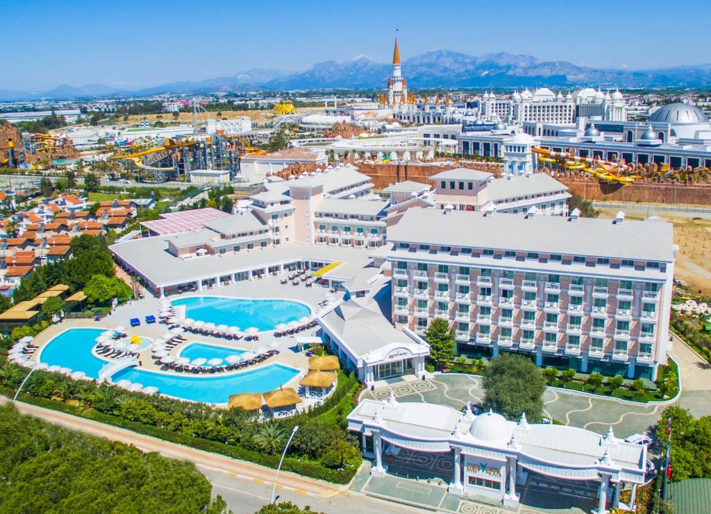 an aerial view of a resort with a pool at Innvista Hotels Belek in Belek