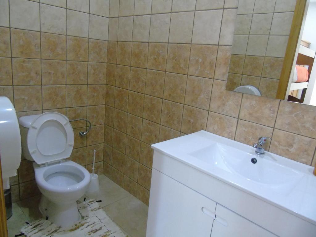 Koupelna v ubytování Marficas Hostel