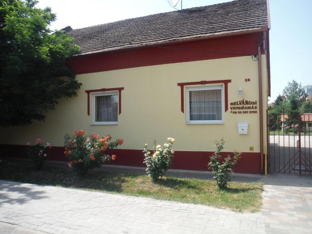 オロシュハーザにあるBelvárosi Vendégházの花の小屋