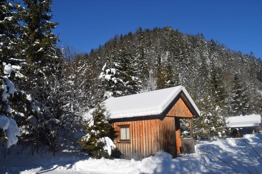 Camping und Chalet Saggraben v zimě